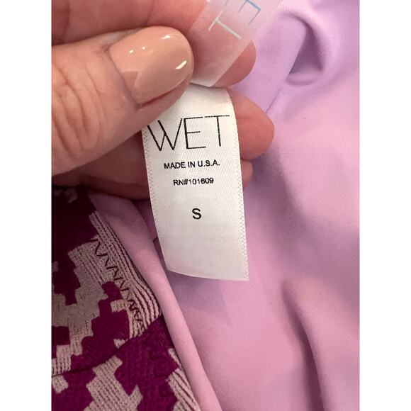 Wet Swimwear Jordan Houndstooth Bikini Top & Bikini Bottom Set Purple Small NWT - Picture 6 of 7